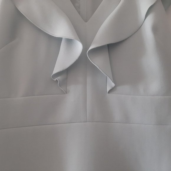 NWOT Ann Taylor Light Blue Green Sleeveless Dress with Ruffles - Picture 4 of 14